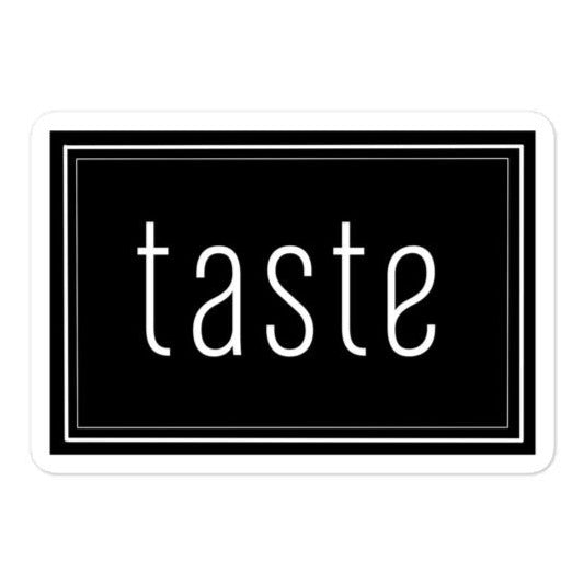 Taste Logo on Black Sticker